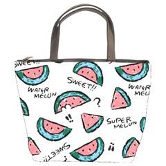 Illustration Watermelon Fruit Sweet Slicee Bucket Bag by Sudhe