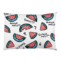 Illustration Watermelon Fruit Sweet Slicee Pillow Case by Sudhe