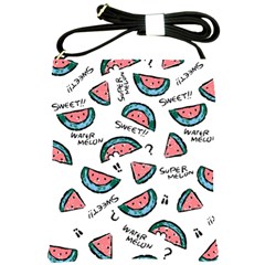 Illustration Watermelon Fruit Sweet Slicee Shoulder Sling Bag by Sudhe