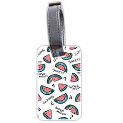 Illustration Watermelon Fruit Sweet Slicee Luggage Tag (two Sides) by Sudhe