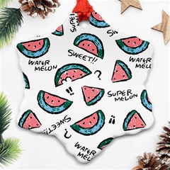 Illustration Watermelon Fruit Sweet Slicee Ornament (snowflake)