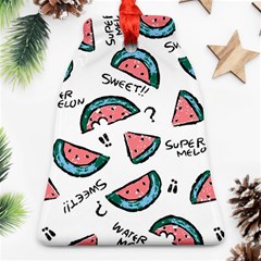 Illustration Watermelon Fruit Sweet Slicee Ornament (bell) by Sudhe