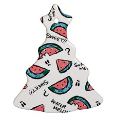 Illustration Watermelon Fruit Sweet Slicee Christmas Tree Ornament (two Sides)