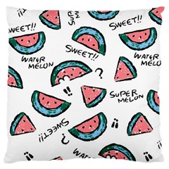 Illustration Watermelon Fruit Sweet Slicee Large Cushion Case (one Side) by Sudhe