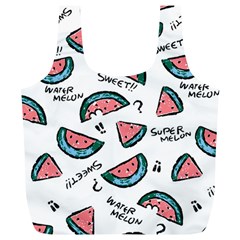 Illustration Watermelon Fruit Sweet Slicee Full Print Recycle Bag (xl) by Sudhe