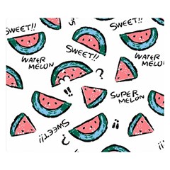 Illustration Watermelon Fruit Sweet Slicee Double Sided Flano Blanket (small)  by Sudhe