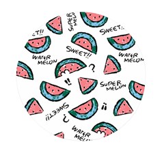 Illustration Watermelon Fruit Sweet Slicee Mini Round Pill Box by Sudhe