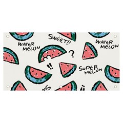 Illustration Watermelon Fruit Sweet Slicee Banner And Sign 6  X 3  by Sudhe