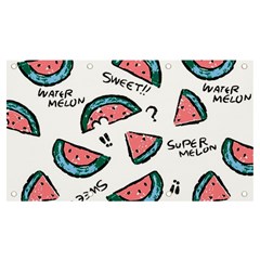 Illustration Watermelon Fruit Sweet Slicee Banner And Sign 7  X 4  by Sudhe