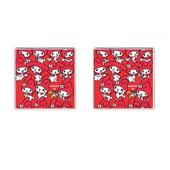 Rabbit Background Cartoon Cufflinks (square) by Sudhe