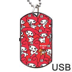 Rabbit Background Cartoon Dog Tag Usb Flash (one Side) by Sudhe