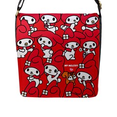 Rabbit Background Cartoon Flap Closure Messenger Bag (l) by Sudhe