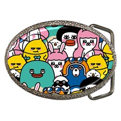 Illustration Animals Cartoon Background Pattern Belt Buckles by Sudhe