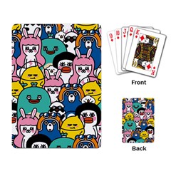 Illustration Animals Cartoon Background Pattern Playing Cards Single Design (rectangle)