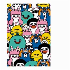 Illustration Animals Cartoon Background Pattern Small Garden Flag (two Sides) by Sudhe