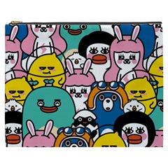 Illustration Animals Cartoon Background Pattern Cosmetic Bag (xxxl) by Sudhe