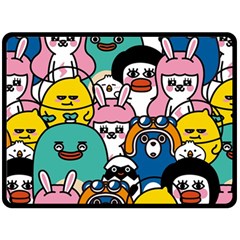 Illustration Animals Cartoon Background Pattern Double Sided Fleece Blanket (large)  by Sudhe