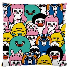 Illustration Animals Cartoon Background Pattern Large Flano Cushion Case (two Sides) by Sudhe