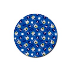 Illustration Duck Cartoon Background Rubber Coaster (round) by Sudhe