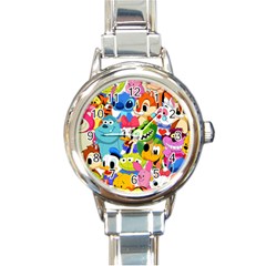 Illustration Cartoon Character Animal Cute Round Italian Charm Watch by Sudhe