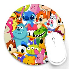 Illustration Cartoon Character Animal Cute Round Mousepads by Sudhe