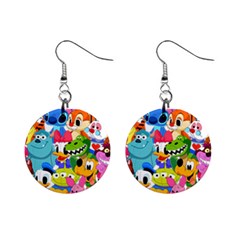 Illustration Cartoon Character Animal Cute Mini Button Earrings by Sudhe