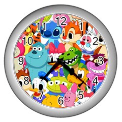 Illustration Cartoon Character Animal Cute Wall Clock (silver) by Sudhe