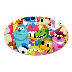 Illustration Cartoon Character Animal Cute Oval Magnet by Sudhe