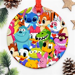 Illustration Cartoon Character Animal Cute Round Ornament (two Sides)