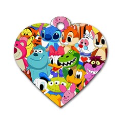 Illustration Cartoon Character Animal Cute Dog Tag Heart (one Side) by Sudhe