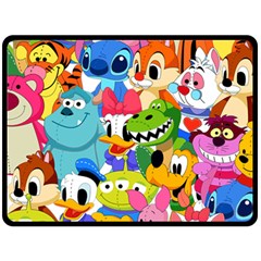 Illustration Cartoon Character Animal Cute Fleece Blanket (large)  by Sudhe