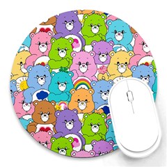 Care Bears Bear Background Cartoon Round Mousepads by Sudhe