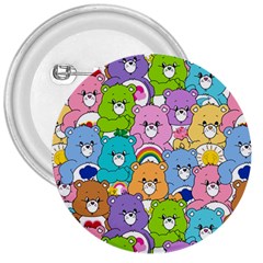 Care Bears Bear Background Cartoon 3  Buttons by Sudhe