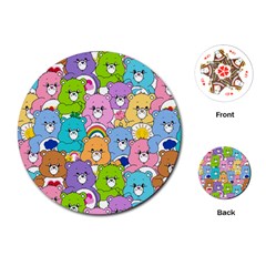 Care Bears Bear Background Cartoon Playing Cards Single Design (round)