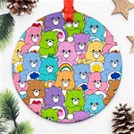 Care Bears Bear Background Cartoon Round Ornament (Two Sides) Back