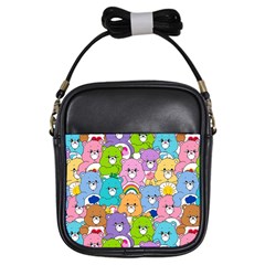 Care Bears Bear Background Cartoon Girls Sling Bag by Sudhe