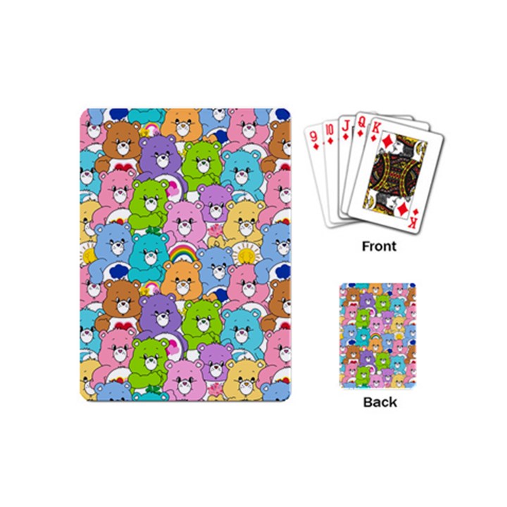 Care Bears Bear Background Cartoon Playing Cards Single Design (Mini)