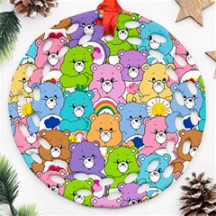 Care Bears Bear Background Cartoon Ornament (round Filigree) by Sudhe