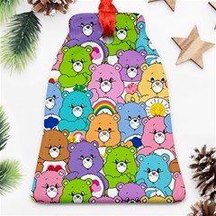 Care Bears Bear Background Cartoon Bell Ornament (two Sides)