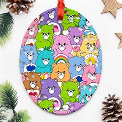 Care Bears Bear Background Cartoon Oval Filigree Ornament (two Sides) by Sudhe