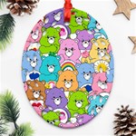 Care Bears Bear Background Cartoon Oval Filigree Ornament (Two Sides) Front