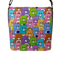 Care Bears Bear Background Cartoon Flap Closure Messenger Bag (l) by Sudhe