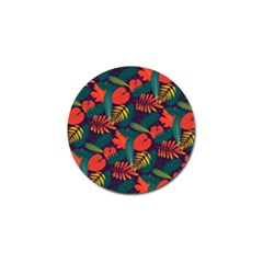 Leaves Pattern Wallpaper Seamless Golf Ball Marker by Sudhe