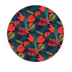 Leaves Pattern Wallpaper Seamless Mini Round Pill Box