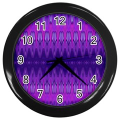 Illustration Purple Abstract Wallpaper Pattern Abstract Wall Clock (black) by Sudhe