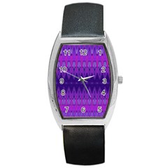 Illustration Purple Abstract Wallpaper Pattern Abstract Barrel Style Metal Watch by Sudhe