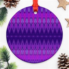 Illustration Purple Abstract Wallpaper Pattern Abstract Round Ornament (two Sides)