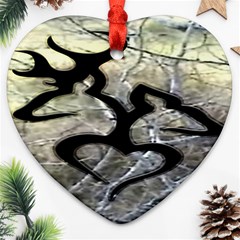 Black Love Browning Deer Camo Ornament (heart)