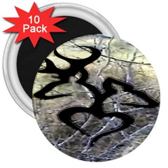 Black Love Browning Deer Camo 3  Magnets (10 Pack) 