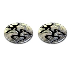 Black Love Browning Deer Camo Cufflinks (oval) by Jancukart